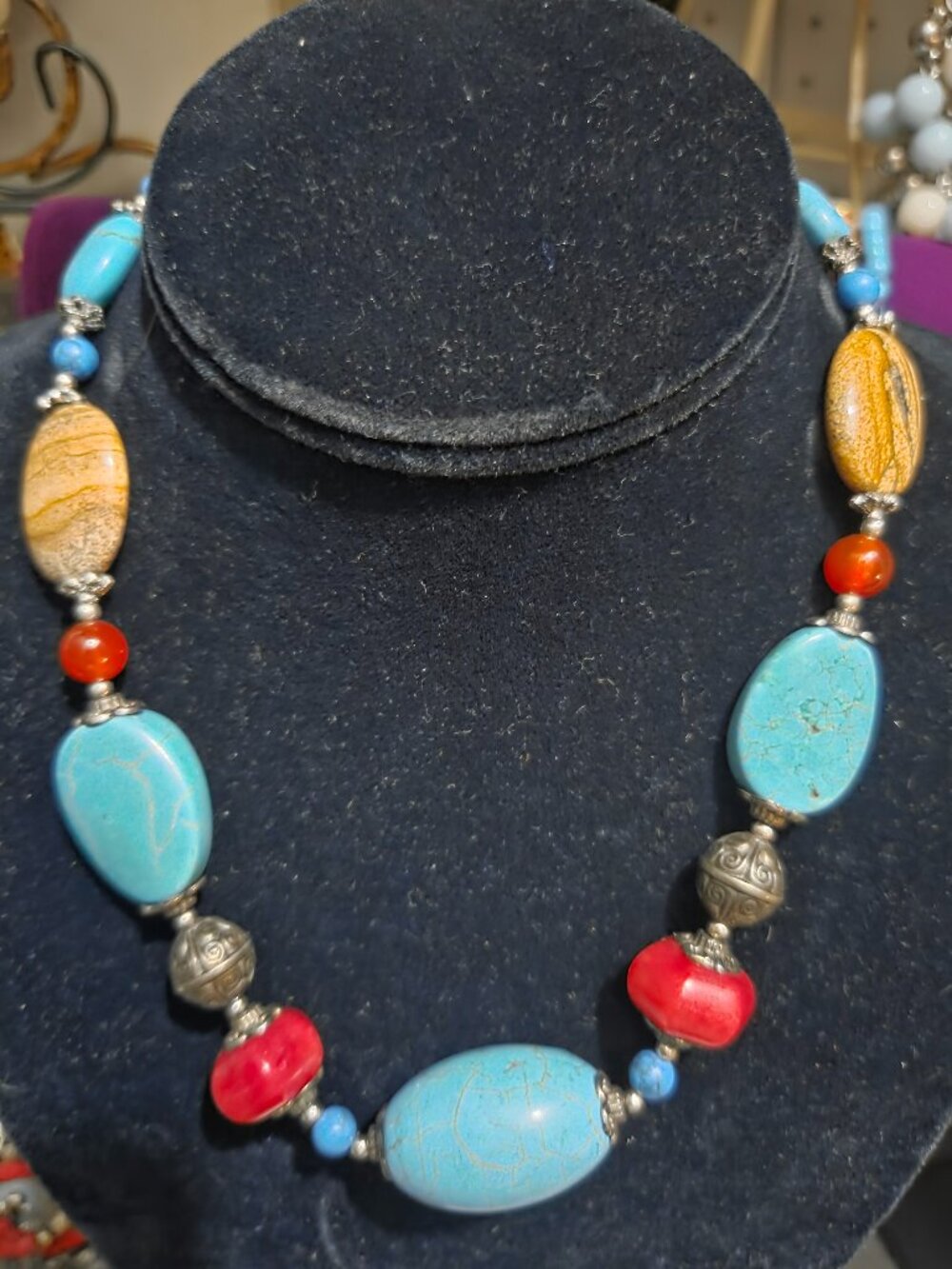 Natural stone necklace
